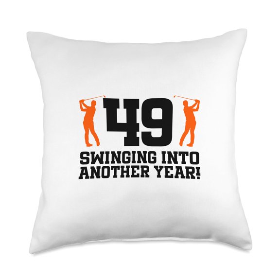 49th Birthday Golf 49 Years Old Golf Player Birthday Throw Pillow Y101