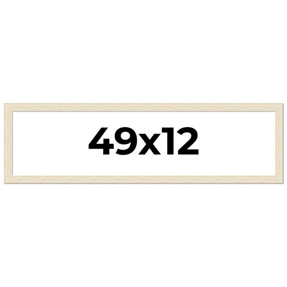 49x12 Frame White Barnwood Picture Frame Includes UV Acrylic Plexiglass, Acid Free Foam Backing