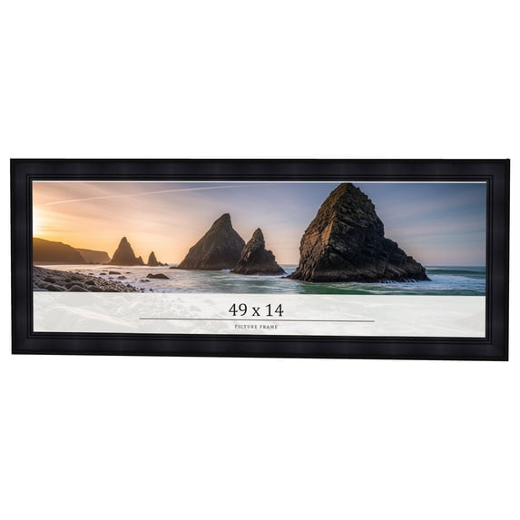 49x14 Frame Black Passaggi Solid Wood Picture Frame Width 1.5 Inches | Interior Depth 0.5 Inches |