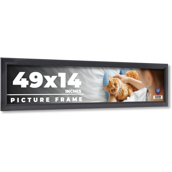 49x14 Frame Black Passaggi Solid Wood Picture Frame Width 1.5 Inches | Interior Depth 0.5 Inches |