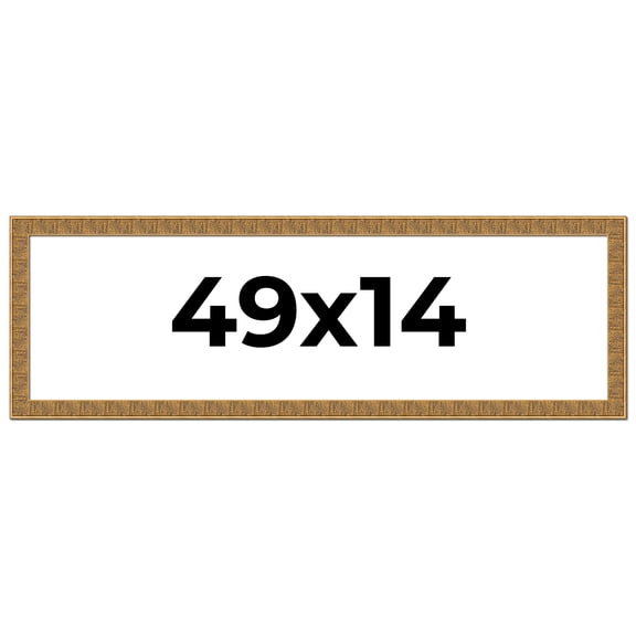 49x14 Frame Black and Gold Distressed Solid Wood Sonoma Picture Frame | 1.625 Inch Moulding Width |
