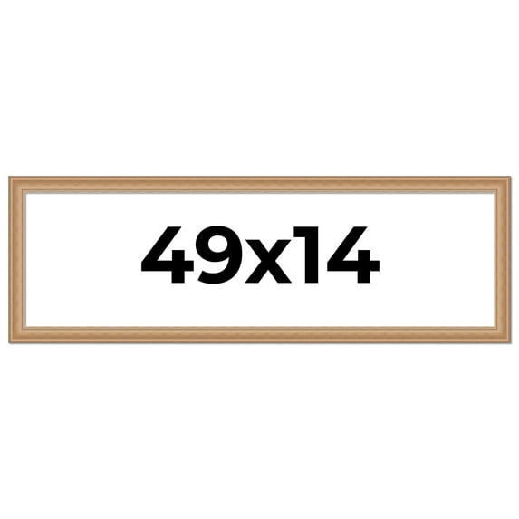 49x14 Frame Charleston Honey Brown Solid Wood Picture Frame Width 1.75 Inches | Interior Depth 0.5