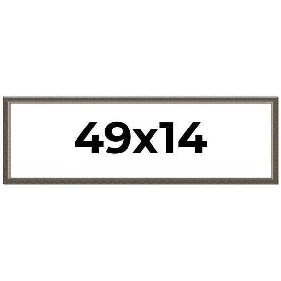49x14 Frame Silver Real Wood Picture Frame Width 1.25 Inches | Interior Frame Depth 0.5 Inches |