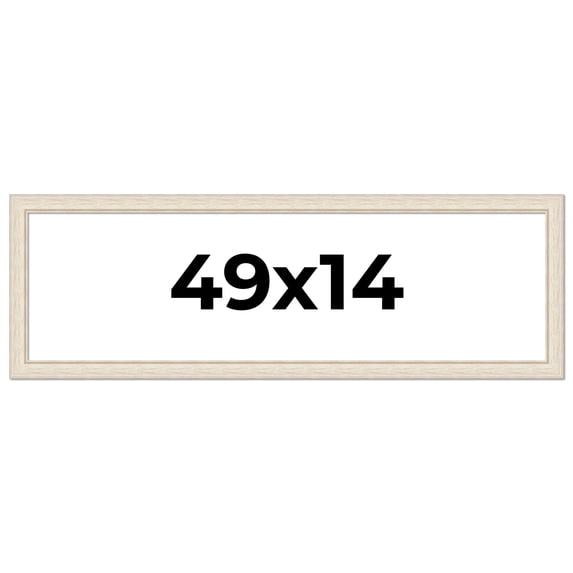 49x14 Frame White Real Wood Picture Frame Width 1.75 inches | Interior Frame Depth 0.5 inches |
