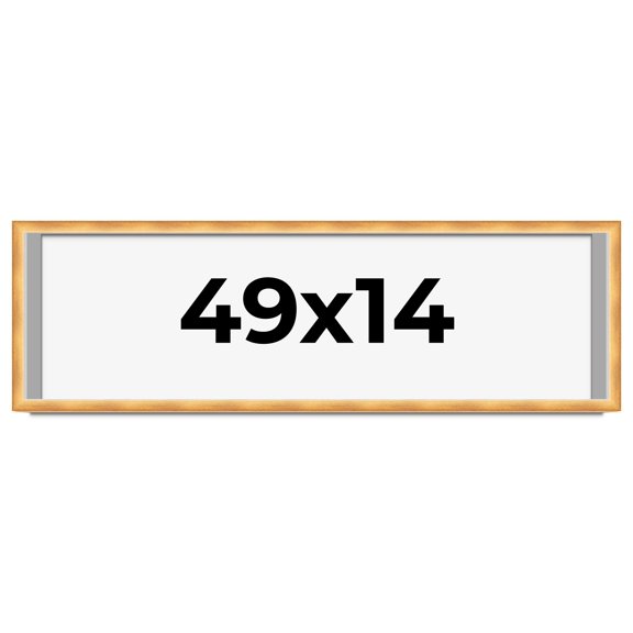 49x14 Shadow Box Bronze Cross-Brushed Display Frame | 1.625 Inches Deep Solid Wood | UV Resistant