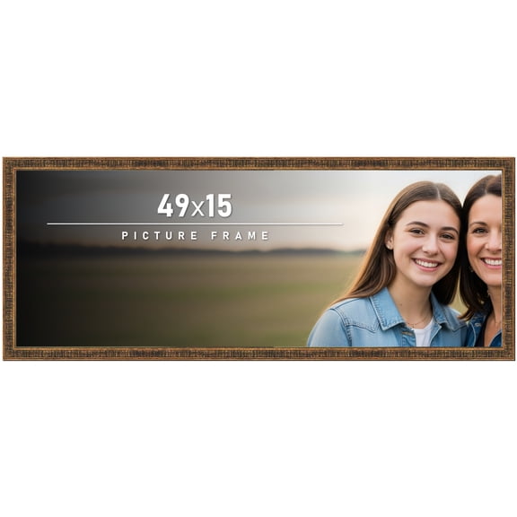 49x15 Frame Gold Solid Wood Picture Frame - Complete Modern Photo Frame Includes UV Acrylic