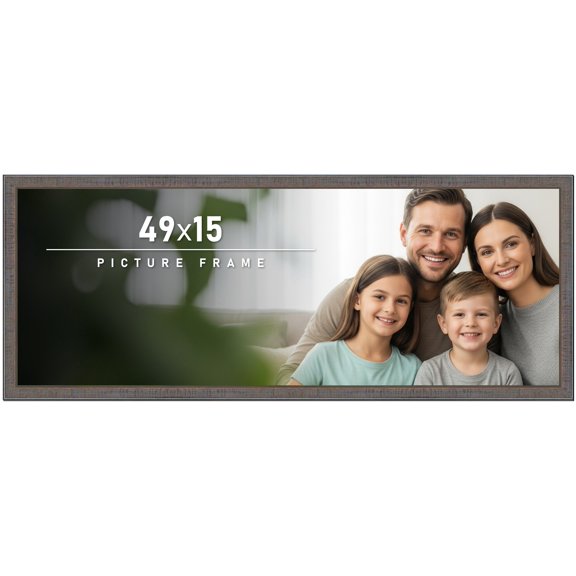 49x15 Frame Slate Blue Distressed Rustic Solid Wood Picture Frame | 0.75 Inch Moulding Width |