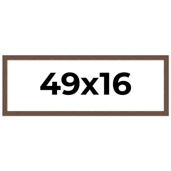 49x16 Frame Brown Distressed Barnwood Picture Frame | Rustic Farmhouse Photo Frame Includes UV
