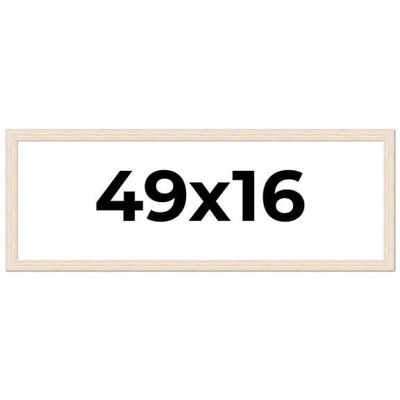 49x16 Frame White Barnwood Picture Frame Includes UV Acrylic Plexiglass, Acid Free Foam Backing