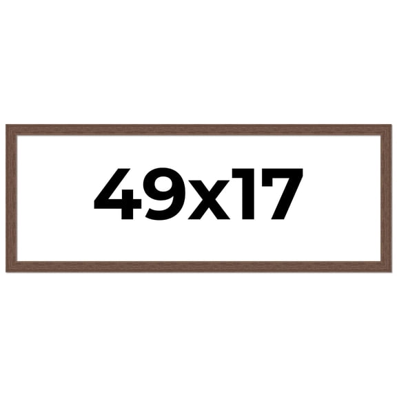 49x17 Frame Brown Distressed Barnwood Picture Frame | Rustic Farmhouse Photo Frame Includes UV