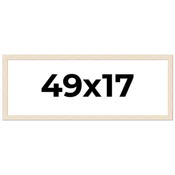 49x17 Frame White Barnwood Picture Frame - Modern Photo Frame Includes UV Acrylic Shatter Guard