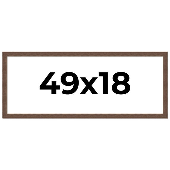 49x18 Frame Brown Distressed Barnwood Picture Frame | Rustic Farmhouse Photo Frame Includes UV