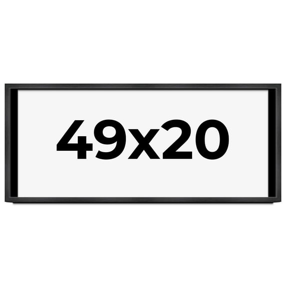 49x20 Frame Black Charcoal Grey Wood Textured Picture Frame | 0.75 Inch Moulding Width | Gunmetal