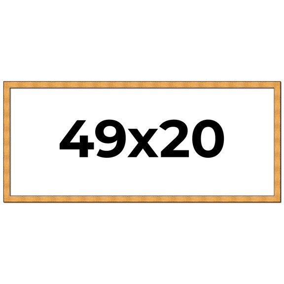49x20 Frame Gold Rustic Solid Wood Picture Frame | 1.25 Inch Wide Moulding | Rustique Gold
