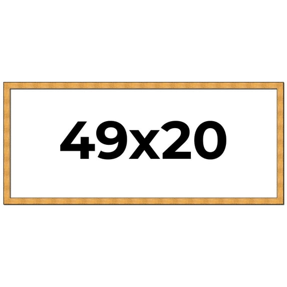 49x20 Frame Gold Rustic Solid Wood Picture Frame | 1.25 Inch Wide Moulding | Rustique Gold