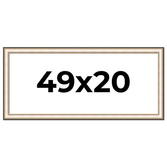 49x20 Frame Gold Silver Plein Aire 2" Inch Wide Moulding Solid Wood Picture Frame | Modena