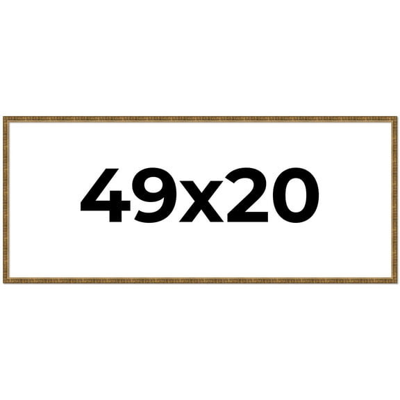 49x20 Frame Gold Solid Wood Picture Frame - Complete Modern Photo Frame Includes UV Acrylic