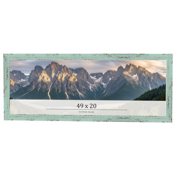 49x20 Frame Green Solid Wood Picture Frame Width 1.125 Inches | Interior Frame Depth 0.5 Inches |