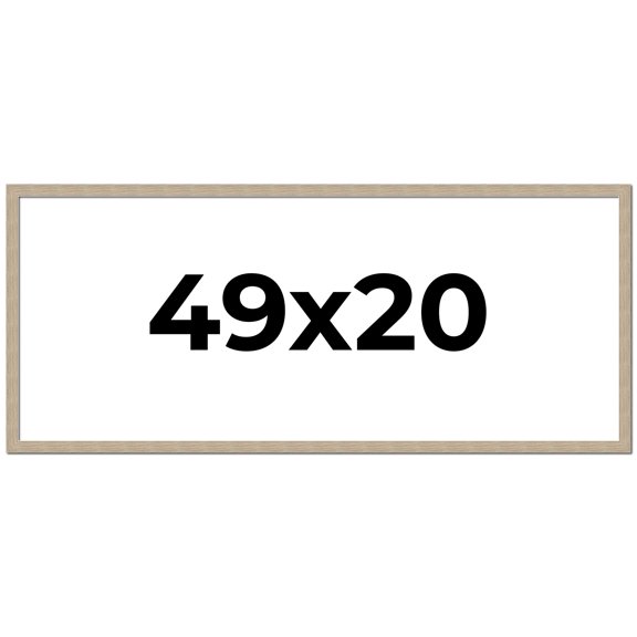 49x20 Frame Grey Solid Wood Picture Frame Width 1 Inches | Interior Frame Depth 0.5 Inches |