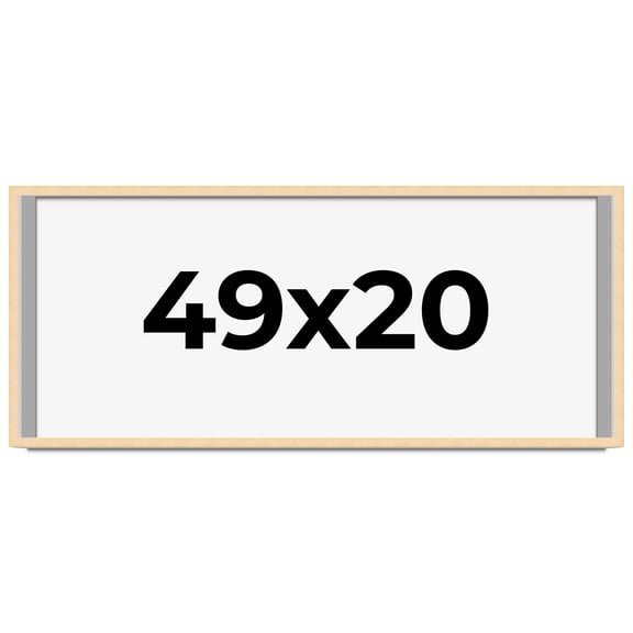 49x20 Frame Natural Wood Picture Frame | 0.75 Inch Moulding Width | with UV Acrylic Plexiglass,
