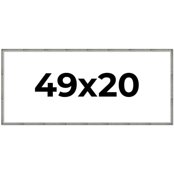 49x20 Frame Silver Picture Frame - Complete Modern Photo Frame Includes UV Acrylic Shatter Guard