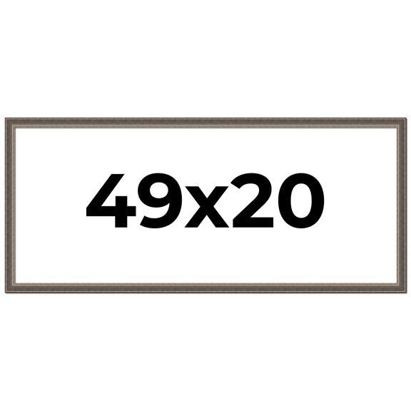 49x20 Frame Silver Real Wood Picture Frame Width 1.25 Inches | Interior Frame Depth 0.5 Inches |