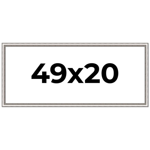 49x20 Frame Silver Real Wood Picture Frame Width 1.25 Inches | Interior Frame Depth 0.5 Inches |