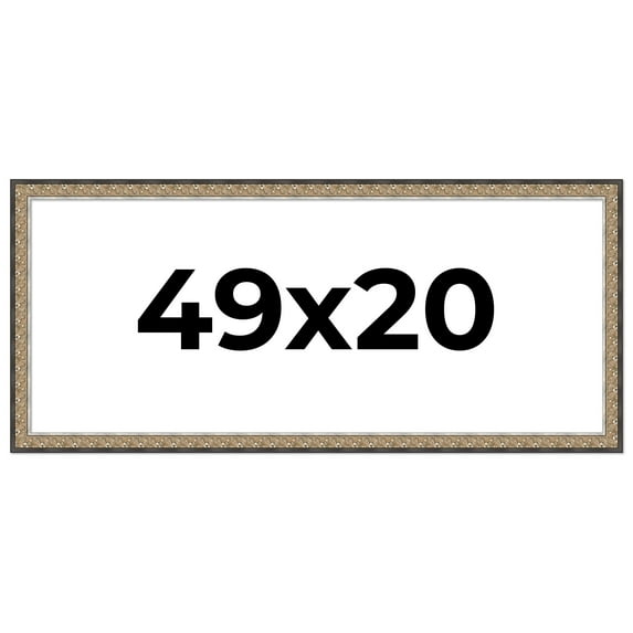 49x20 Frame Silver Real Wood Picture Frame Width 1.75 Inches | Interior Frame Depth 0.5 Inches |