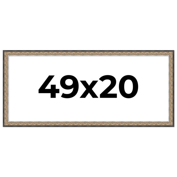 49x20 Frame Silver Real Wood Picture Frame Width 1.75 Inches | Interior Frame Depth 0.5 Inches |