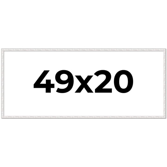 49x20 Frame White Real Wood Picture Frame Width 0.75 inches | Interior Frame Depth 0.5 inches |