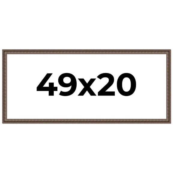 49x20 Ornate Brown Real Wood Picture Frame Width 1.5 Inches | Interior Frame Depth 0.5 Inches |
