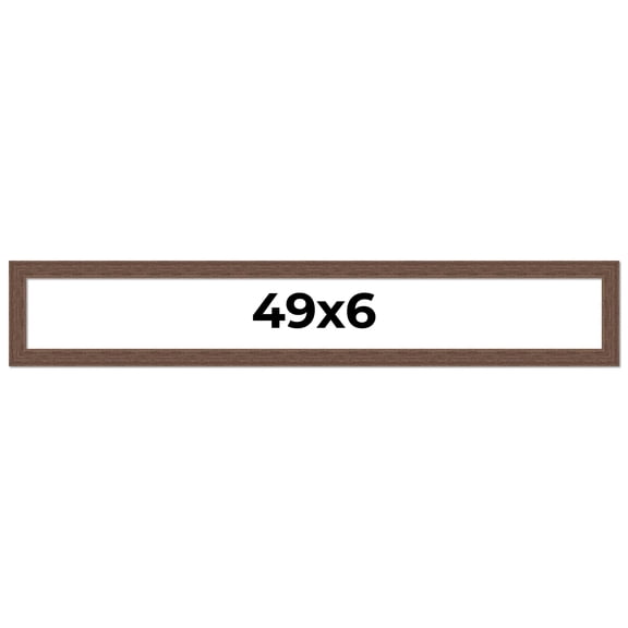 49x6 Frame Brown Distressed Barnwood Picture Frame | Rustic Farmhouse Photo Frame Includes UV