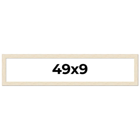 49x9 Frame White Barnwood Picture Frame Includes UV Acrylic Plexiglass, Acid Free Foam Backing