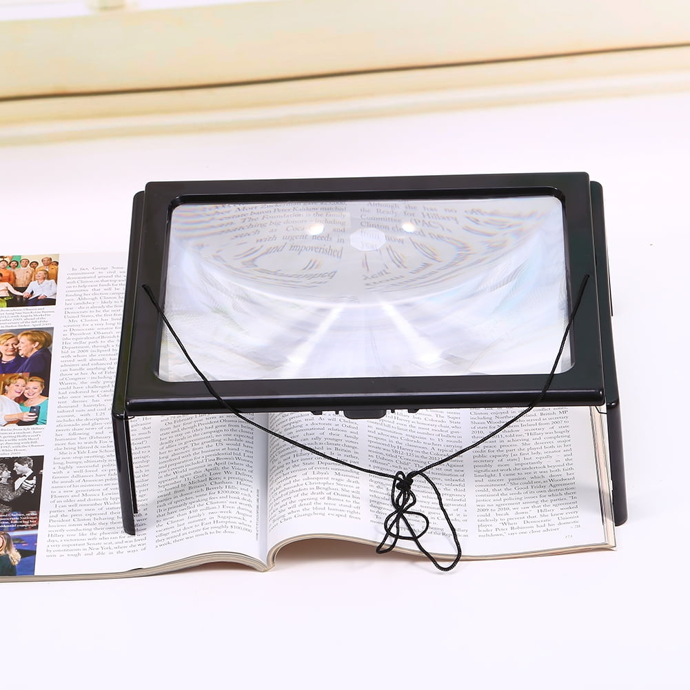4A 3X Large Lighted Reading Foldable Desk Magnifier Magnifying Book