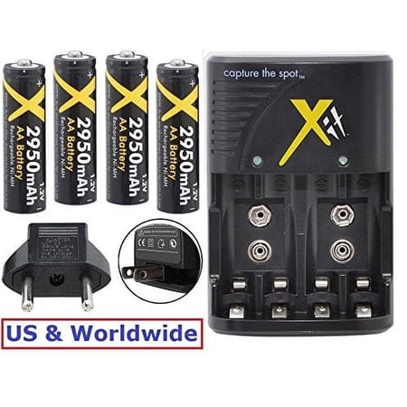 4AA Rechargeable Battery with Dual Volt Charger for Panasonic Lumix DMC-LZ30