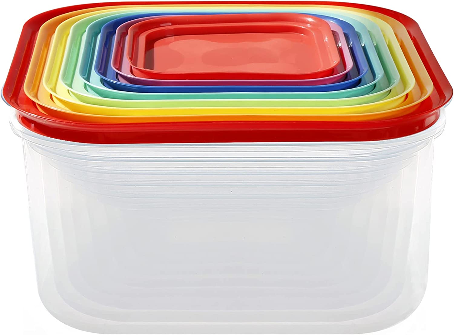 4ALL Food Storage Containers Set,BPAFree Plastic Containers for Pantry