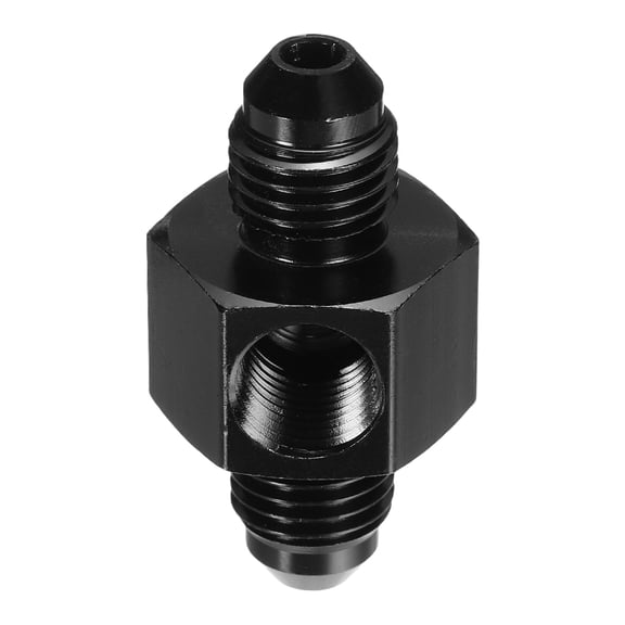 4AN-4AN Male Fuel Fitting, Fit 1/4" Hole 1.54" Length Aluminum Straight Male Union Coupler Connector Fuel Hose Adapter for Automotive, Black