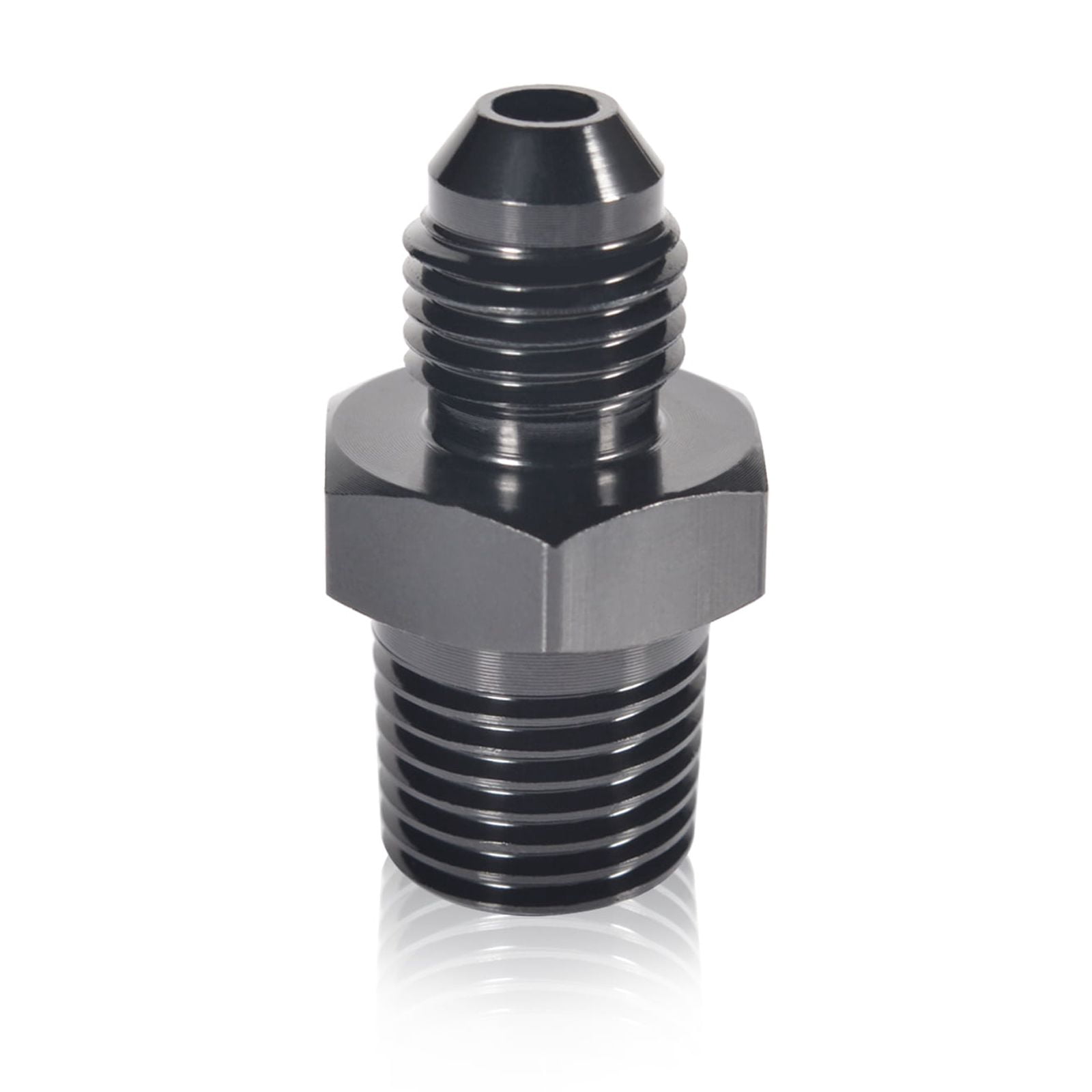AN-4 To 1/8 BSPT JIC Flare Male Straight Adapter Fitting - Black, For Hose & Fuel Lines 4 thumbnail image