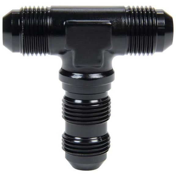 4AN Tee on the Side Bulkhead Fuel Fitting, Black