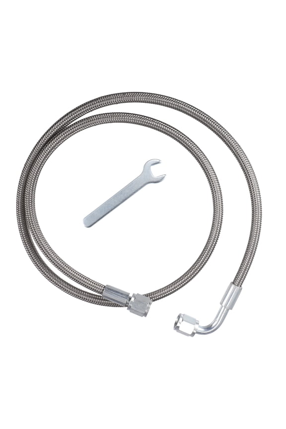 4AN Turbo Oil Feed Line Braided 36" Length 4AN 90 Degree Straight Hose End Pressure Remote Turbocharger Sensor 1 Set