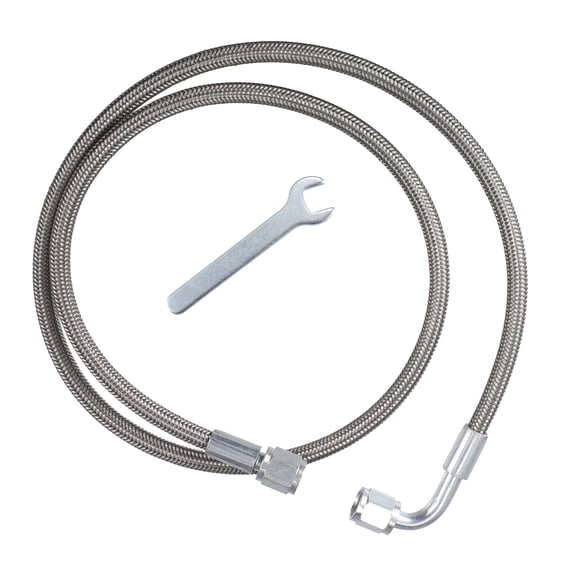 4AN Turbo Oil Feed Line Braided 36" Length 4AN 90 Degree Straight Hose End Pressure Remote Turbocharger Sensor 1 Set