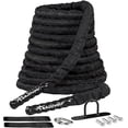 thumbnail image 1 of 4ActiveU Battle Rope 50ft Length Heavy Battle Exercise Training Rope Workout Rope Fitness Rope for Strength Training Home Gym Outdoor Cardio Workout, Anchor Included 1.5 Inch Diameter, 1 of 7