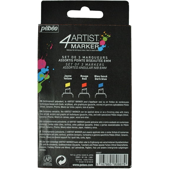 4Artist Marker Set 3/Pkg-Basic 8mm