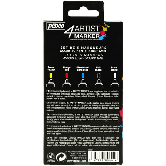 4Artist Marker Set 5/Pkg-Basic 4mm