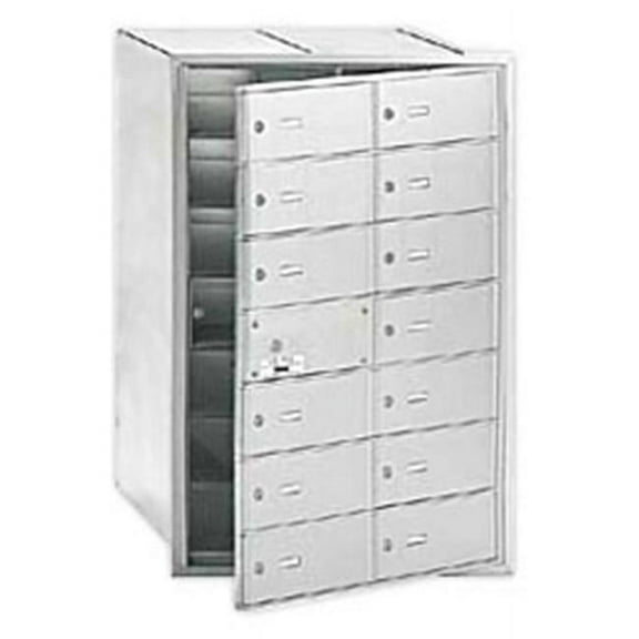 4B+ Horizontal Mailbox (Includes Master Commercial Lock) - 14 B Doors (13 usable) - Aluminum - Front Loading - Private Access