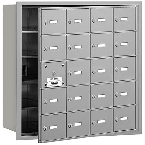 4B+ Horizontal Mailbox (Includes Master Commercial Lock) - 20 A Doors (19 usable) - Aluminum - Front Loading - Private Access