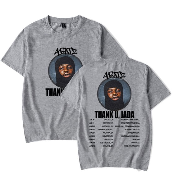 4Batz Thank You Jada Tour T-shirt Short Sleeve Hip Hop Crewneck Tees Fashion Tops