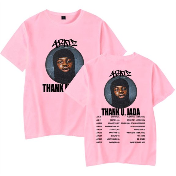4Batz Thank You Jada Tour T-shirt Short Sleeve Hip Hop Crewneck Tees Fashion Tops