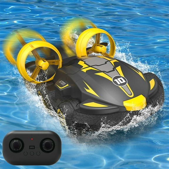 4Black Amphibious Rc Hovercraft 2.4G Remote Control Speedboat For Land Water
