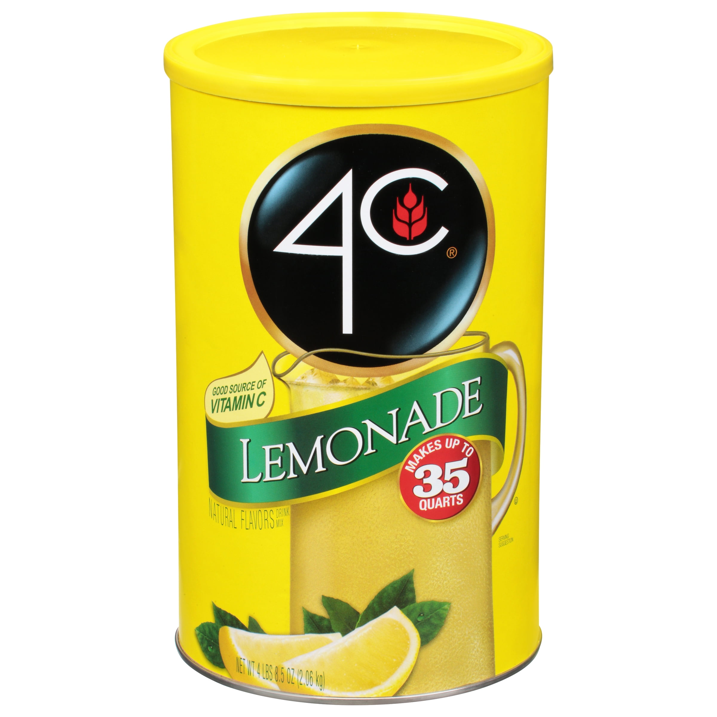 4C 35 Qt Powdered Soft Drink Mix Lemonade, 72.5 oz, Single Pack Canister